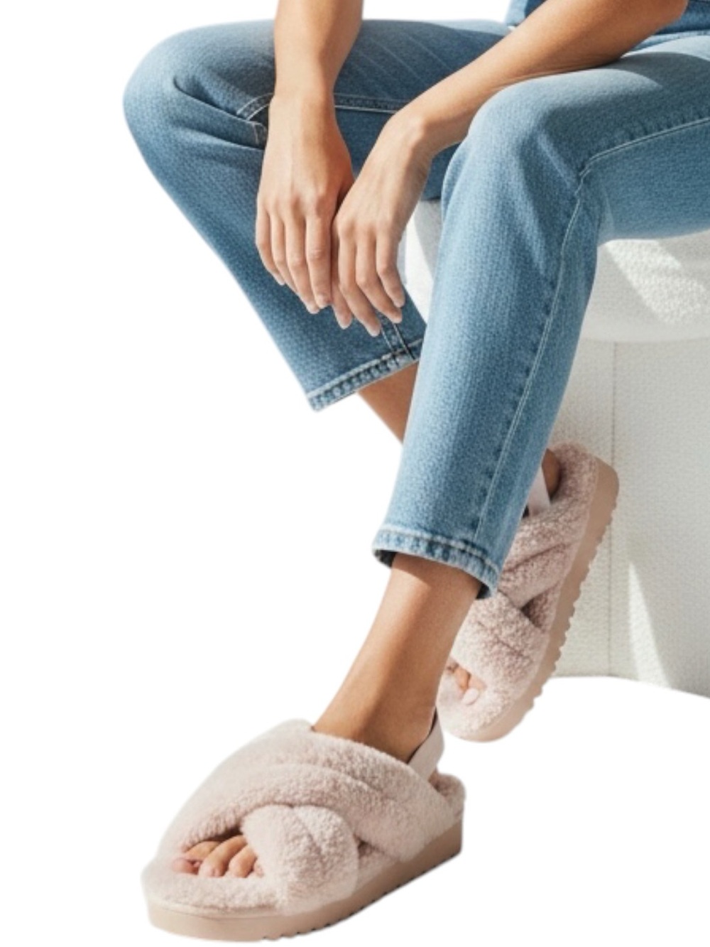 MADDEN NYC Yeah Slide Pink Plush Slide-On Slippers Size 11 -- SUPER COMFORTABLE!